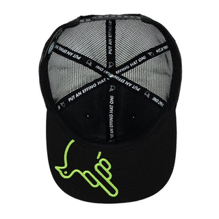 Black Flat Bill Trucker W/ Green Bird - Effing Gear