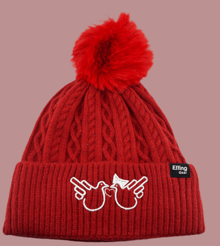 Lovebirds POM Cuffed Knit Beanie - Effing Gear