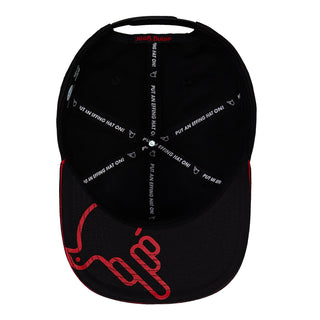 The Jimothy Red and Black Flat Brim Hat - Effing Gear