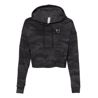 The Sarah Black Camo Lightweight Crop Hooded Sweatshirt - Effing Gear