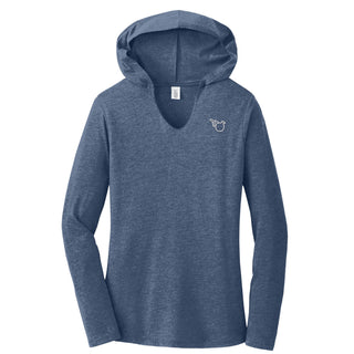 Women's Navy Triblend Hoodie - Effing Gear